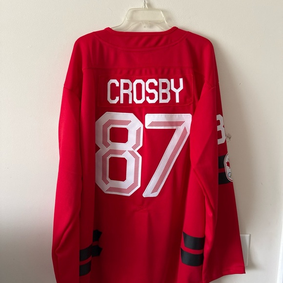 Red Bauer Hockey Jersey with Black Maple Leaf - Picture 8 of 8